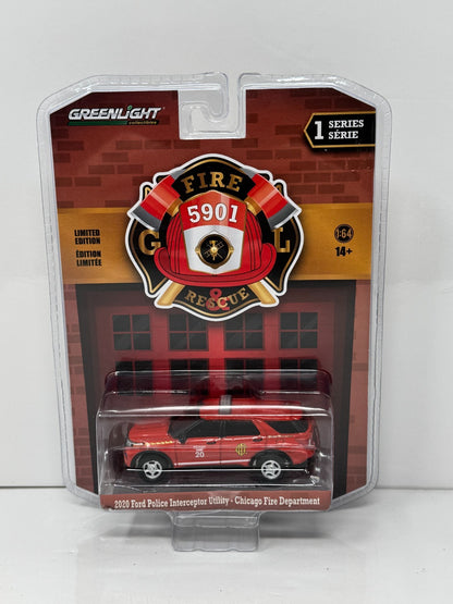Greenlight Fire & Rescue 2020 Ford Police Interceptor Chicago FD 1:64 Diecast