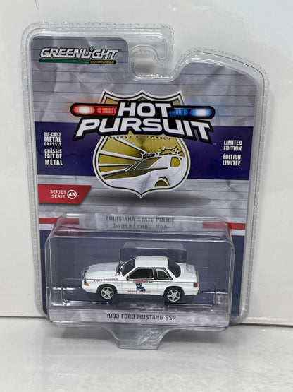 Greenlight Hot Pursuit 1993 Ford Mustang SSP Louisiana State Police 1:64 Diecast