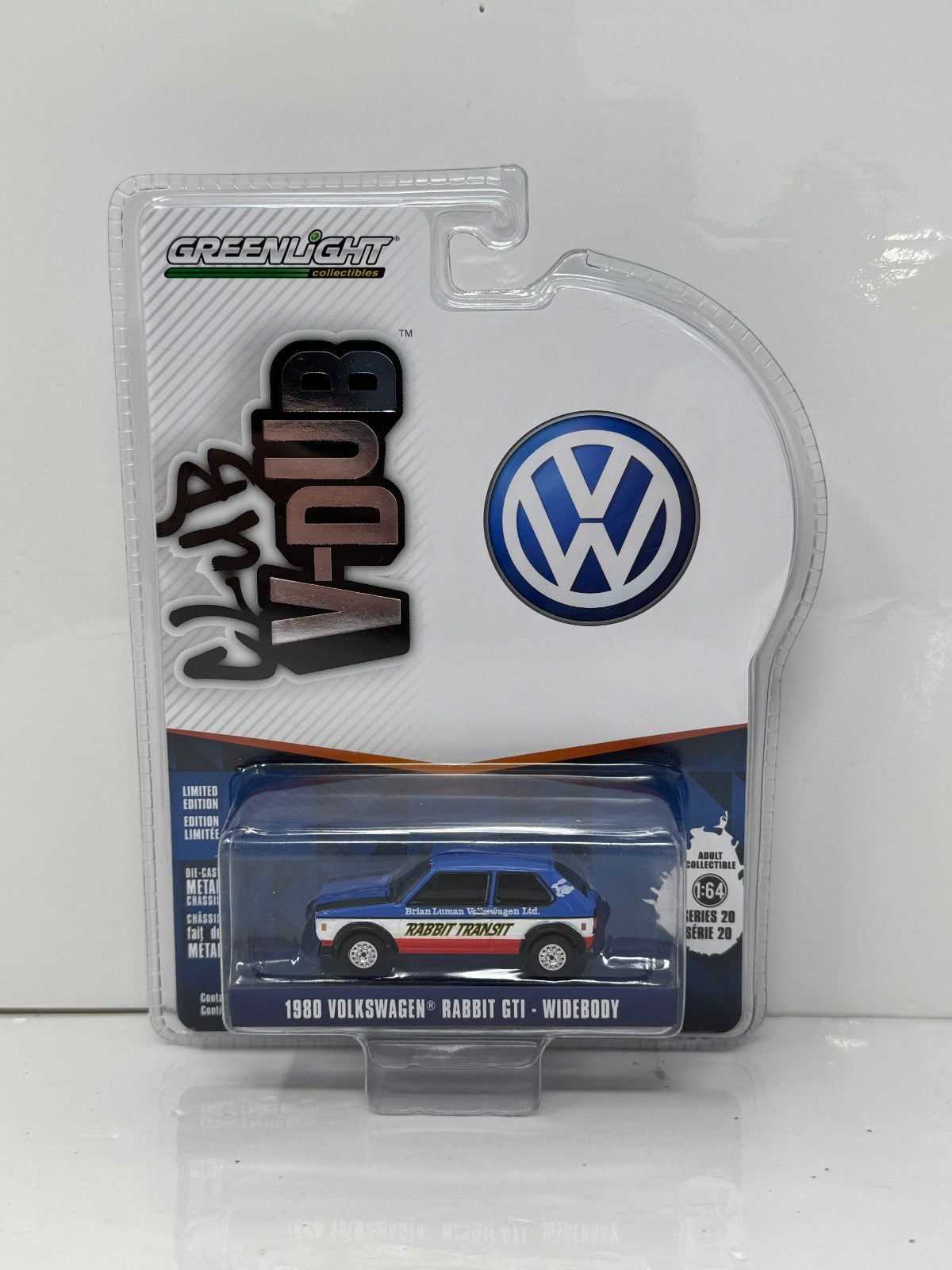 Greenlight Club V-Dub 1980 Volkswagen Rabbit GTI Widebody 1:64 Diecast