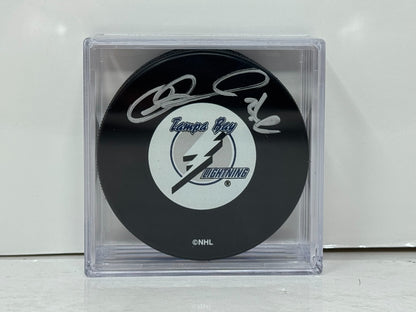 Matthew Barnaby Tampa Bay Lightning Signed NHL Autograph Puck Silver Auto