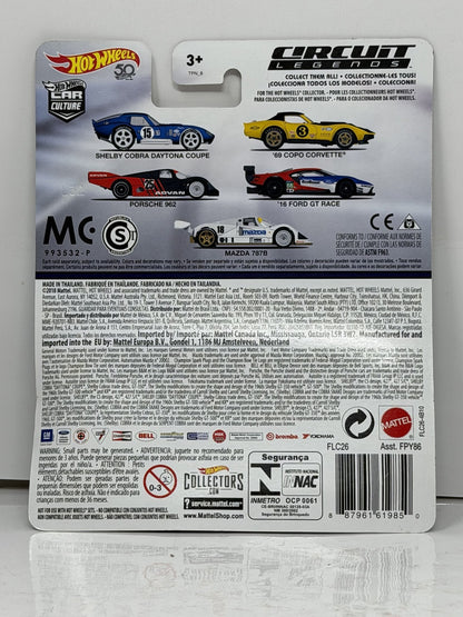 Hot Wheels Circuit Legends 2016 Ford GT Race 1:64 Diecast Real Riders