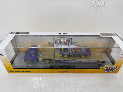 M2 Machines Auto Haulers Dodge COE & 1968 Plymouth Barracuda HEMI 1:64 Diecast