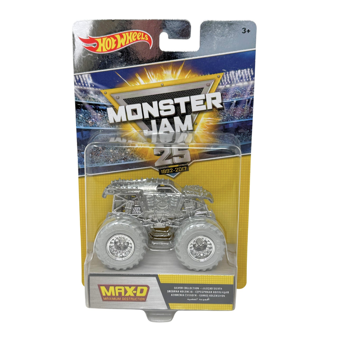 Hot Wheels Monster Jam 25th Anniversary Max-D Silver Collection 1:64 Diecast