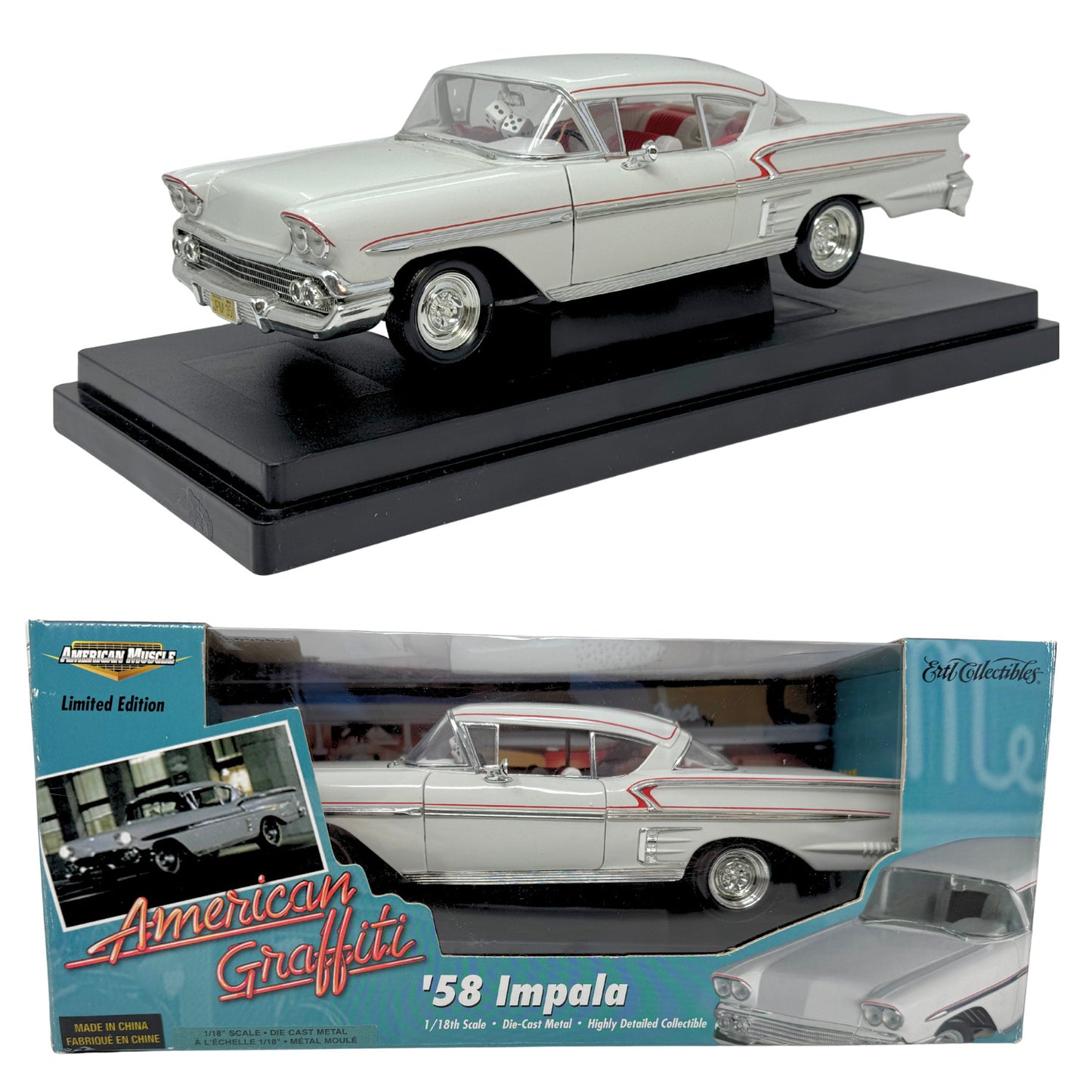 Ertl American Muscle 1958 Chevrolet Impala American Graffiti 1:18 Diecast