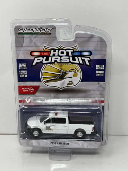 Greenlight Hot Pursuit 2018 Ram 1500 Indiana State Police 1:64 Diecast