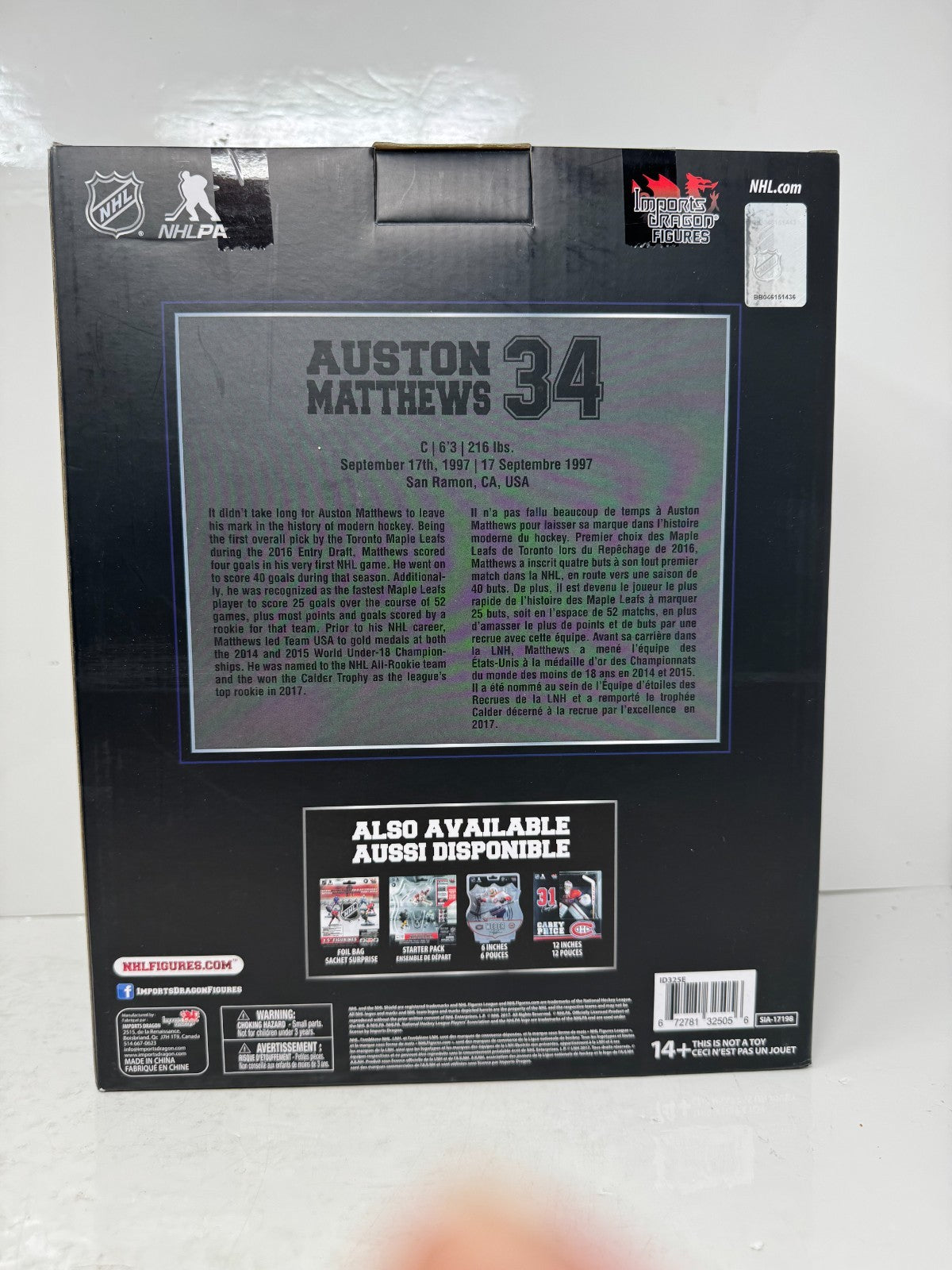 Imports Dragon NHL Auston Matthews Toronto Maple Leafs 12" inch Figurine