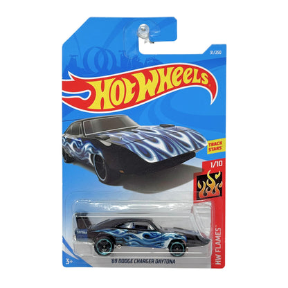 Hot Wheels Flames 1969 Dodge Charger Daytona 1:64 Diecast Black