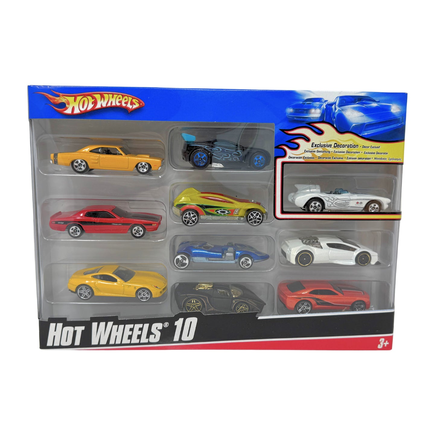 Hot Wheels 10-Car Gift Set with Exclusive Decoration Corvette SR-2 1:64 Diecast