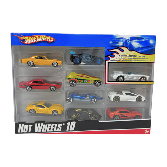 Hot Wheels 10-Car Gift Set with Exclusive Decoration Corvette SR-2 1:64 Diecast
