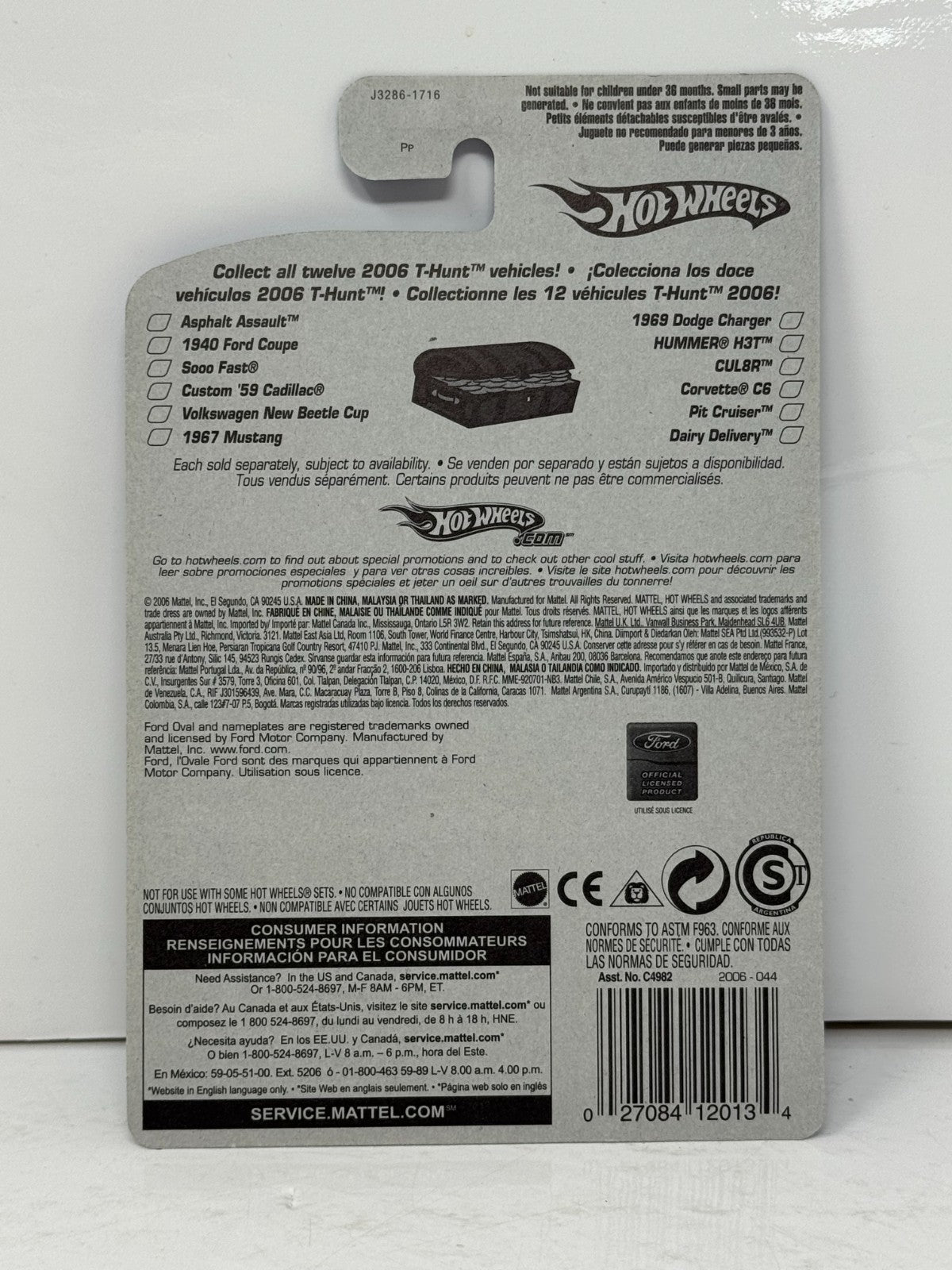 Hot Wheels T-Hunt 1967 Ford Mustang 1:64 Diecast Real Riders