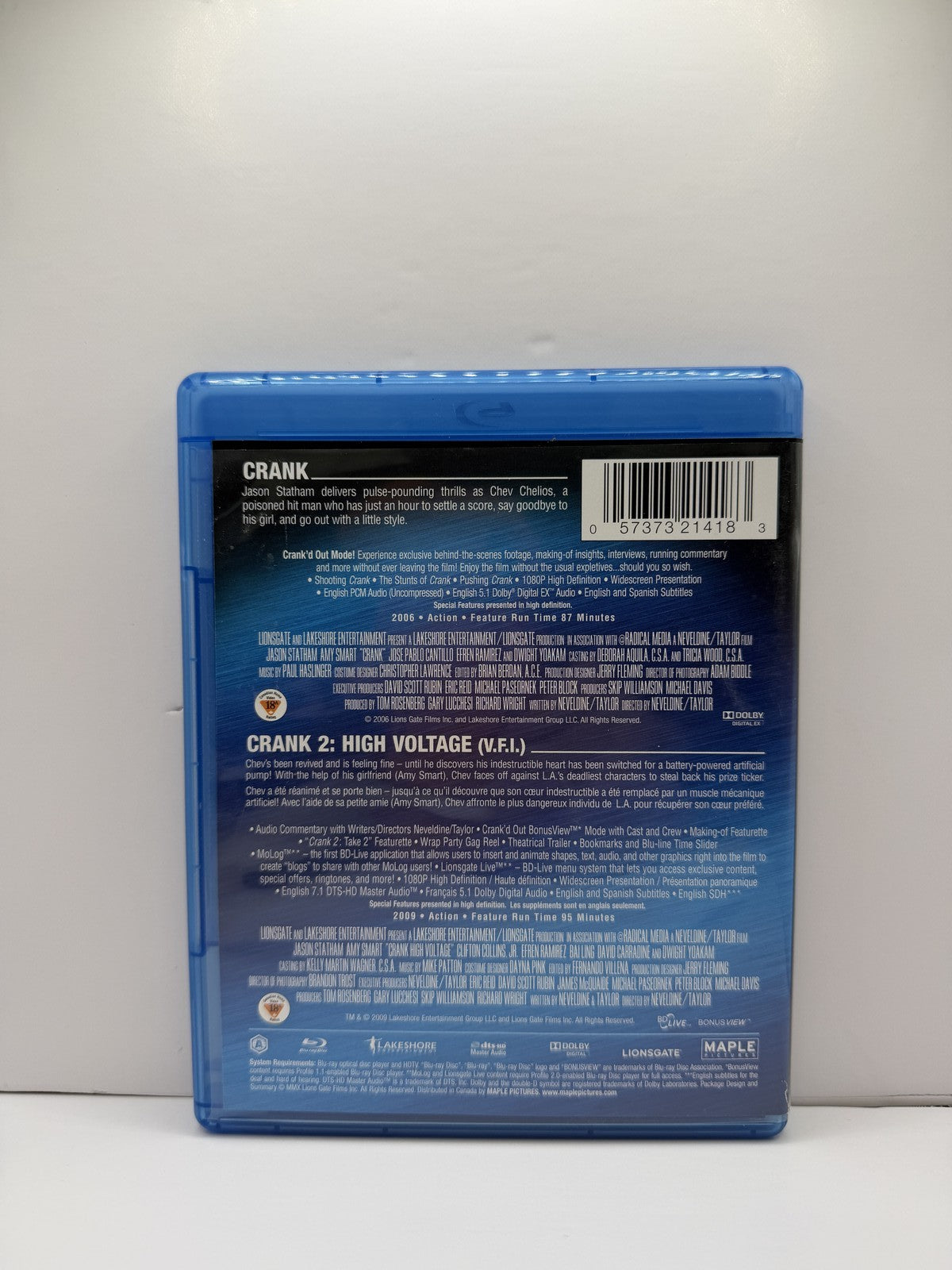 Crank / Crank 2 High Voltage 2-Pack (Blu-ray) Jason Statham Action