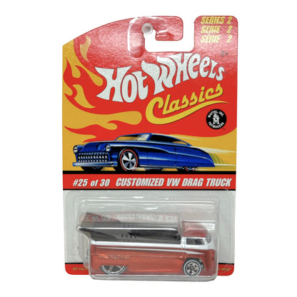 Hot Wheels Classics Customized Volkswagen Drag Truck Red White 1:64 Diecast