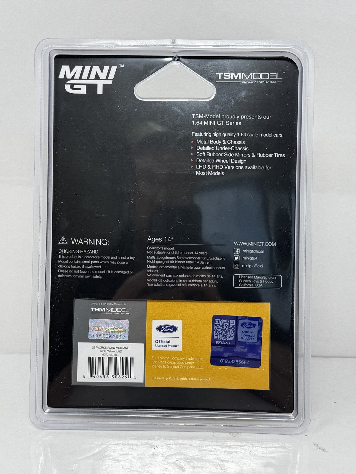 Mini GT IMSA LB-WORKS Ford Mustang Triple Yellow 1:64 Diecast