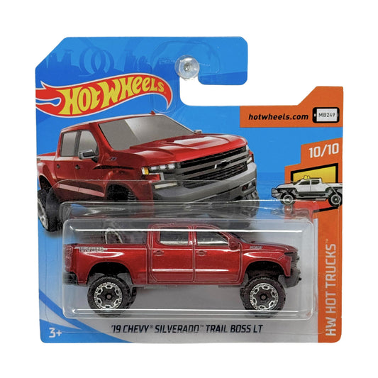 Hot Wheels Hot Trucks 2019 Chevy Silverado Trail Boss LT 1:64 Diecast Short Card
