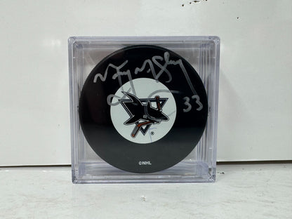 Marty McSorley San Jose Sharks Signed NHL Autograph Puck Silver Auto