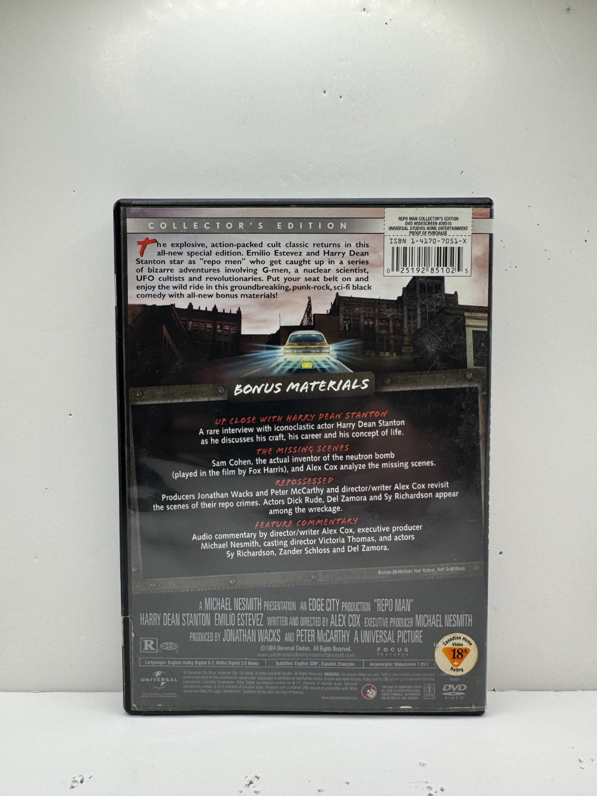 Repo Man (DVD) Emilio Estevez Comedy