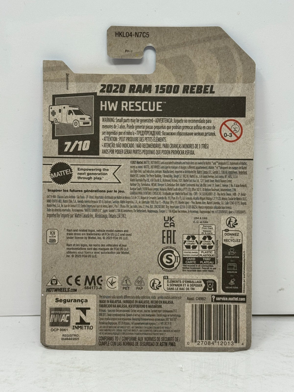 Hot Wheels Treasure Hunt HW Rescue 2020 Dodge Ram 1500 Rebel 1:64 Diecast