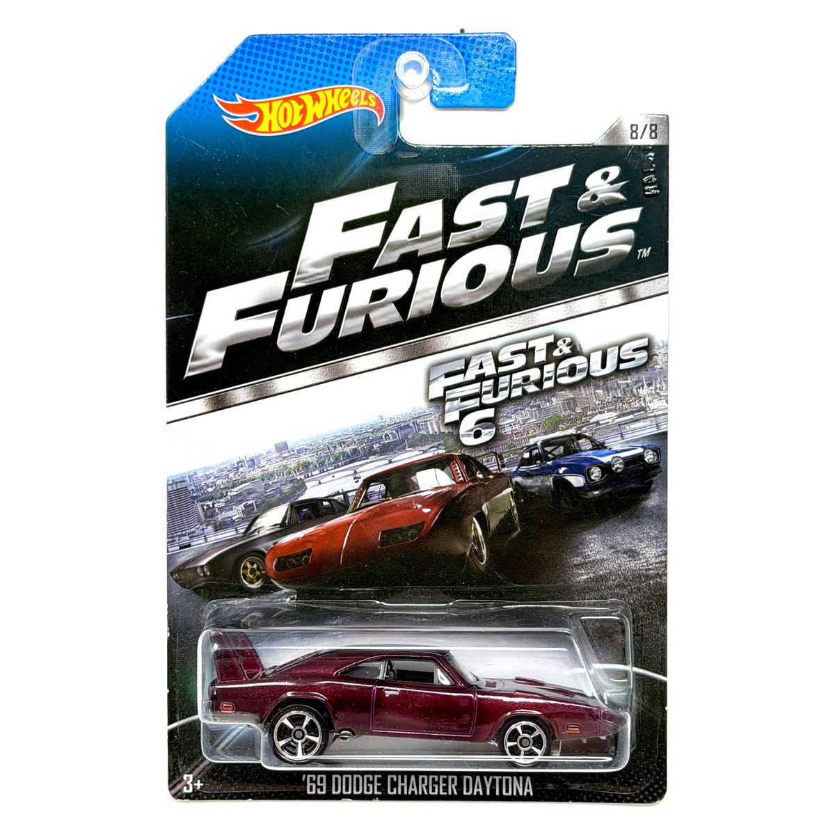 Hot Wheels Fast & Furious 6 1969 Dodge Charger Daytona 1:64 Diecast Burgundy