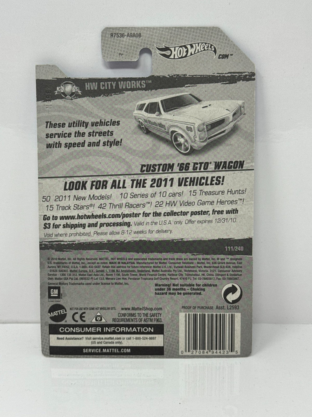 Hot Wheels City Works Custom 1966 Pontiac Wagon 1:64 Diecast Factory Sealed
