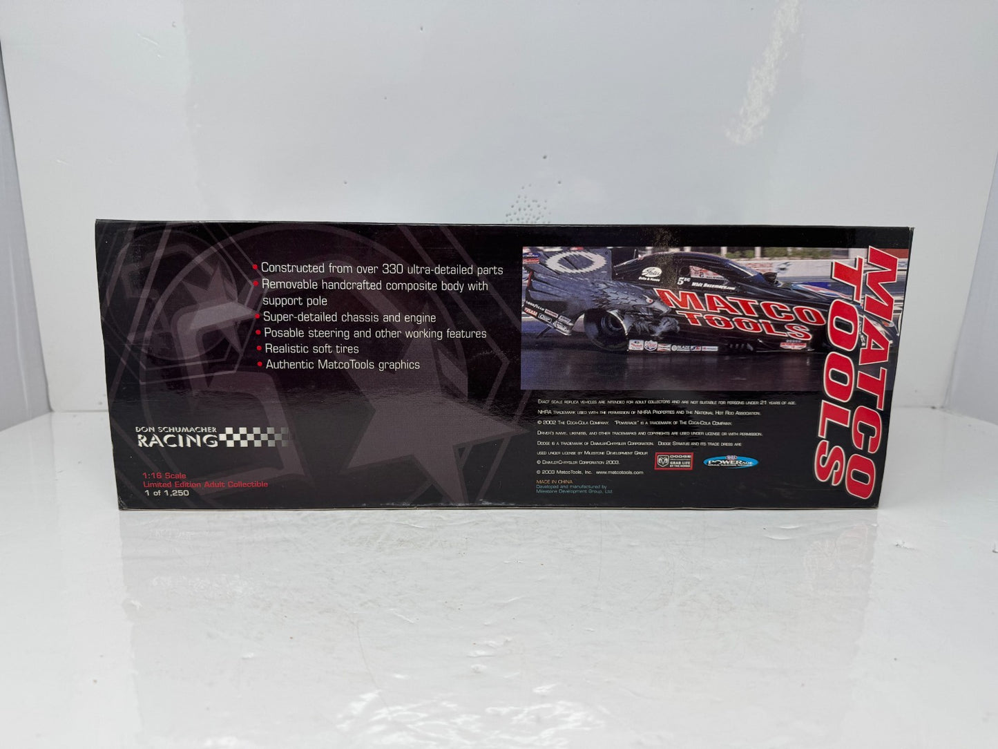 Milestone Whit Bazemore NHRA Matco Tools Iron Black Dodge Funny Car 1:16 Scale