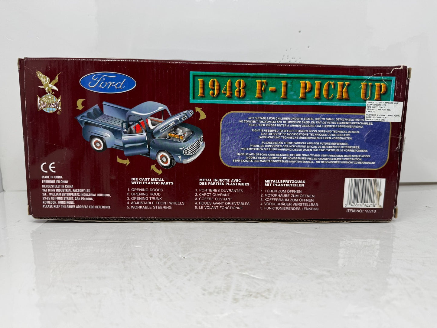 Yat Ming Road Legends 1948 Ford F-1 Pickup 1:18 Diecast