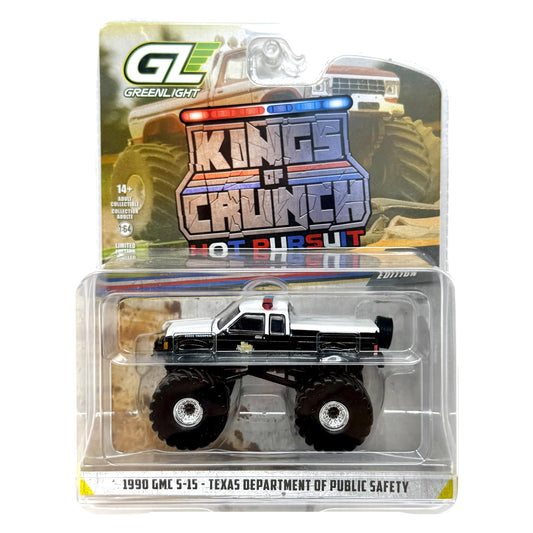 Greenlight Kings of Crunch Hot Pursuit 1990 GMC S-15 Texas DPS 1:64 Diecast