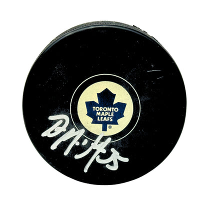 Drew MacIntyre Toronto Maple Leafs Signed NHL Autograph Puck Silver Auto