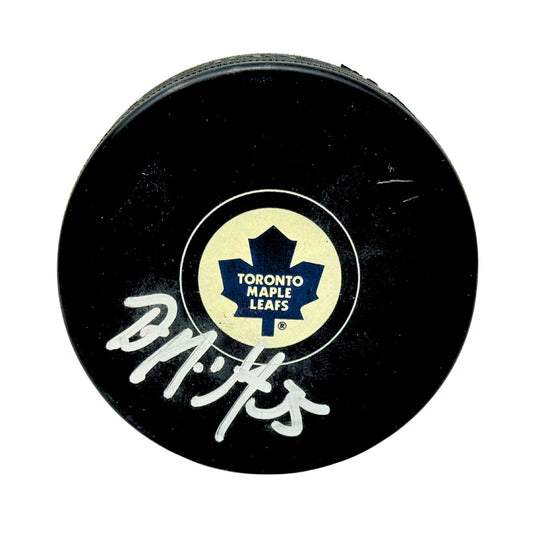 Drew MacIntyre Toronto Maple Leafs Signed NHL Autograph Puck Silver Auto