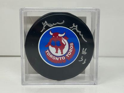 Gilles Gratton Toronto Toros Signed WHA Autograph Puck Silver Auto
