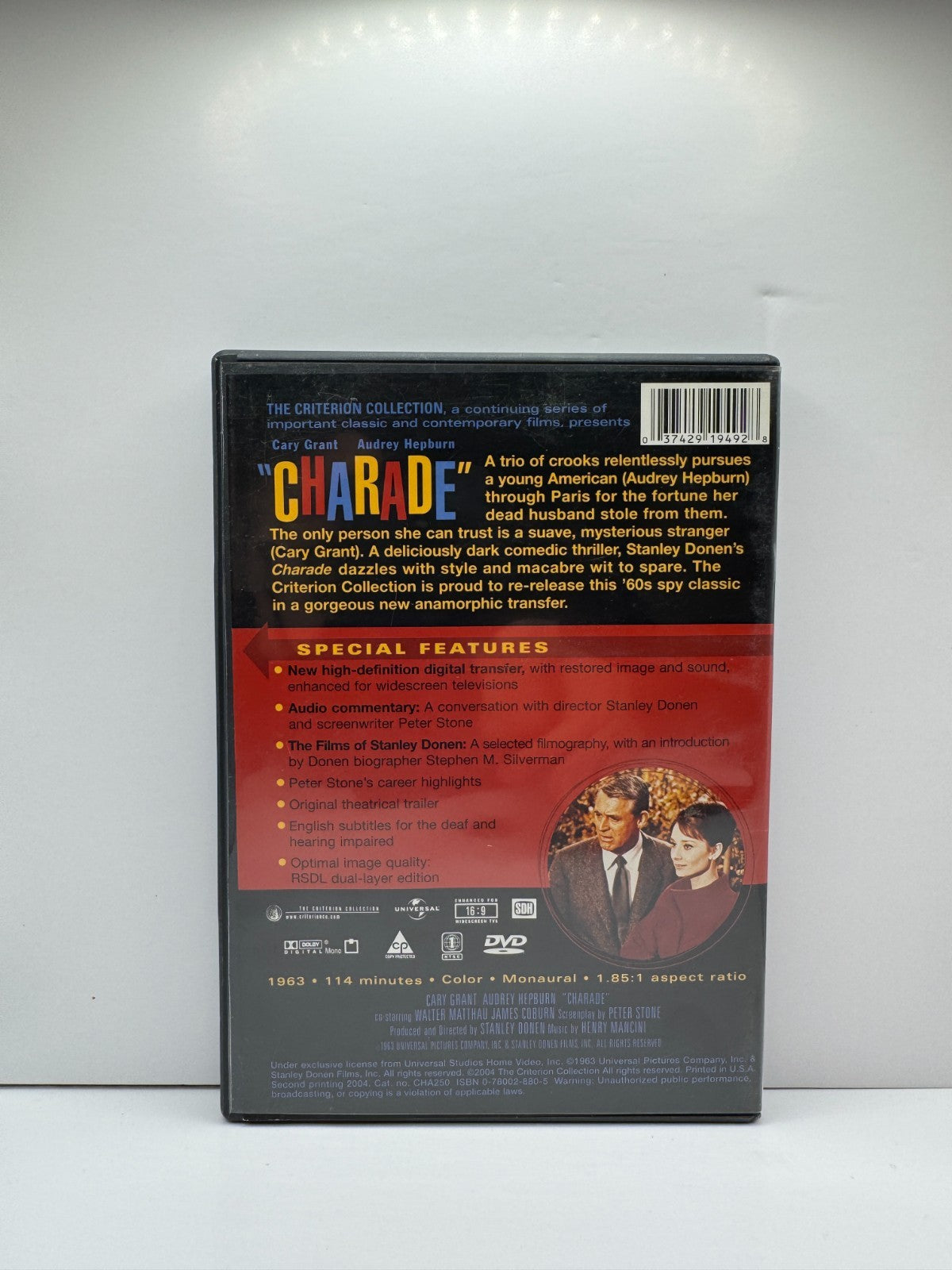 Charade Criterion Collection (DVD) Cary Grant Thriller