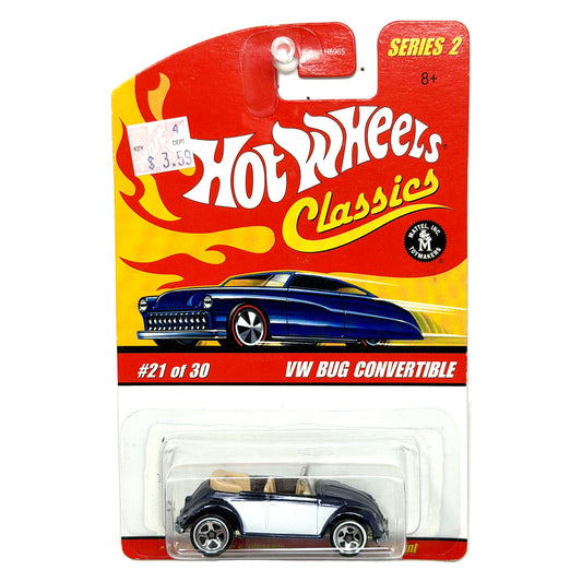 Hot Wheels Classics Series 2 VW Bug Convertible 1:64 Diecast Blue