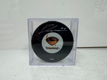 Ondrej Pavelec Atlanta Thrashers Signed NHL Autograph Puck Silver Auto