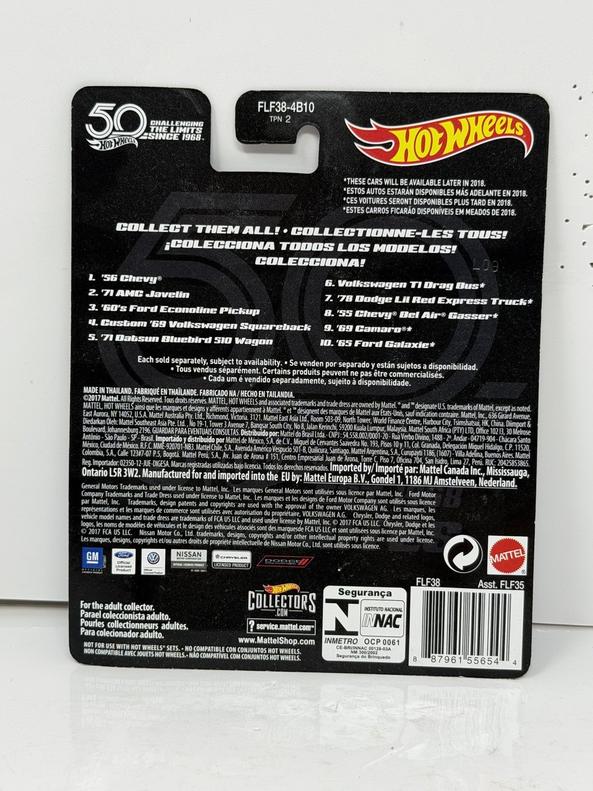 Hot Wheels 50th Favorites 1956 Chevrolet 1:64 Diecast Real Riders