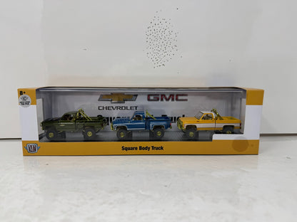 M2 Machines Square Body Truck Set S39 Chevy GMC 3-Pack CHASE 1:64 Diecast