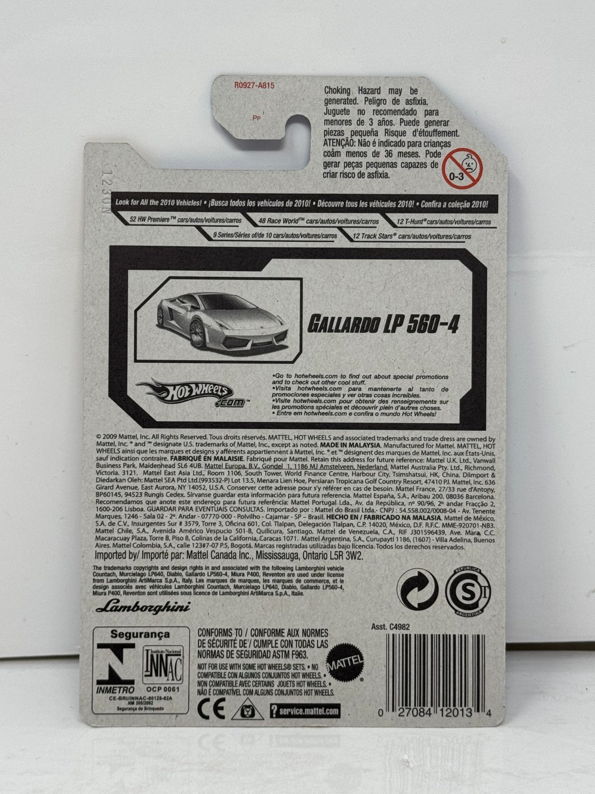Hot Wheels 2010 HW Premiere Lamborghini Gallardo LP 560-4 1:64 Diecast