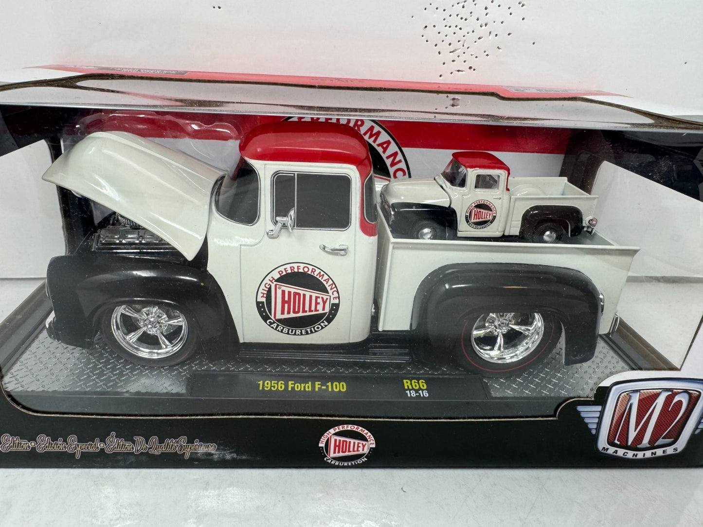 M2 Machines Holley Performance 1956 Ford F-100 1:24 & 1:64 Diecast Piggyback