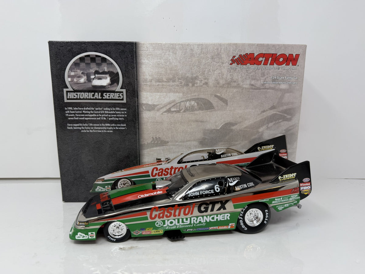 Action NHRA Historical John Force 1990 Oldsmobile Chrome 1 of 390 1:24 Diecast