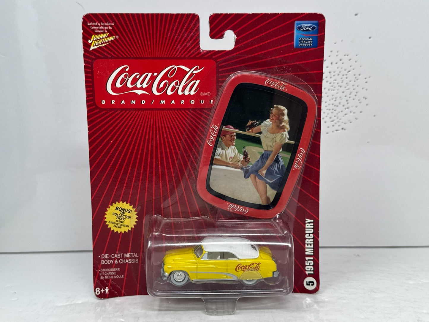 Johnny Lightning Coca-Cola 1951 Mercury 1:64 Diecast w/ Collector Tray