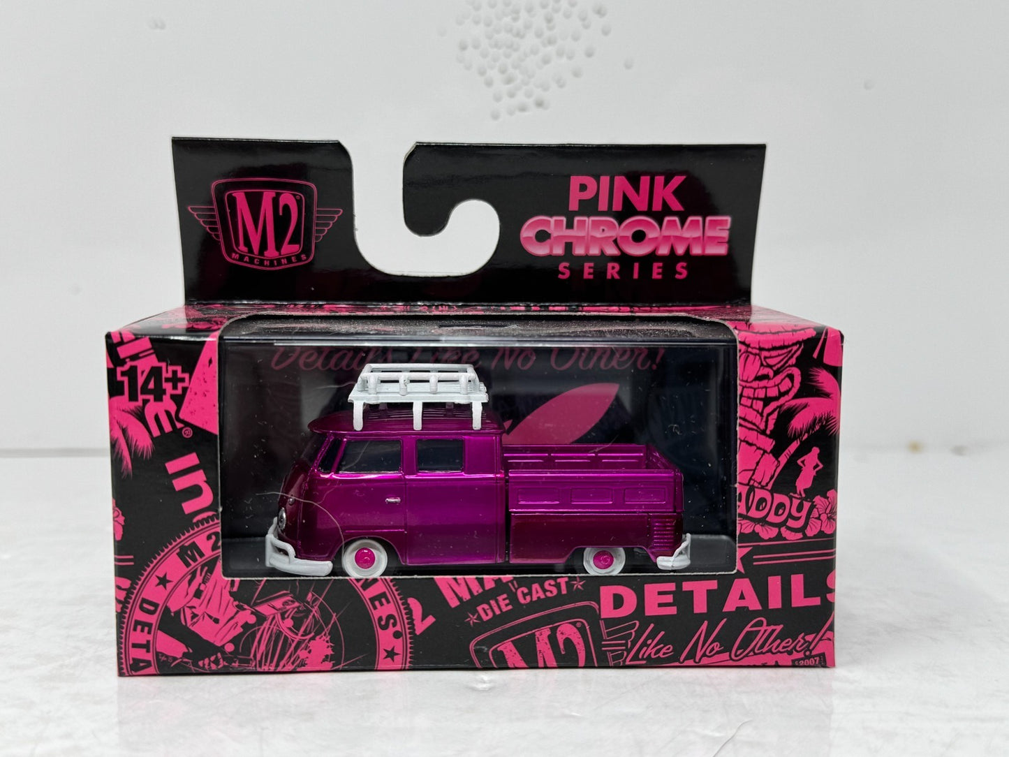 M2 Machines Pink Chrome Series 1959 Volkswagen Double Cab Truck 1:64 Diecast