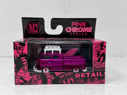 M2 Machines Pink Chrome Series 1959 Volkswagen Double Cab Truck 1:64 Diecast
