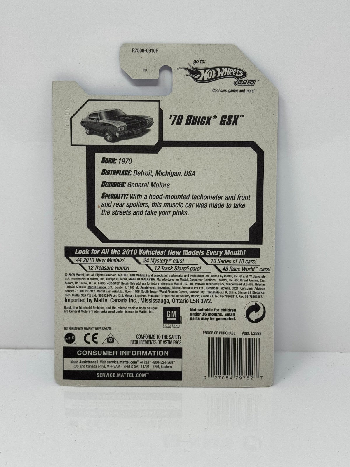 Hot Wheels Muscle Mania 1970 Buick GSX 1:64 Diecast Factory Sealed V2