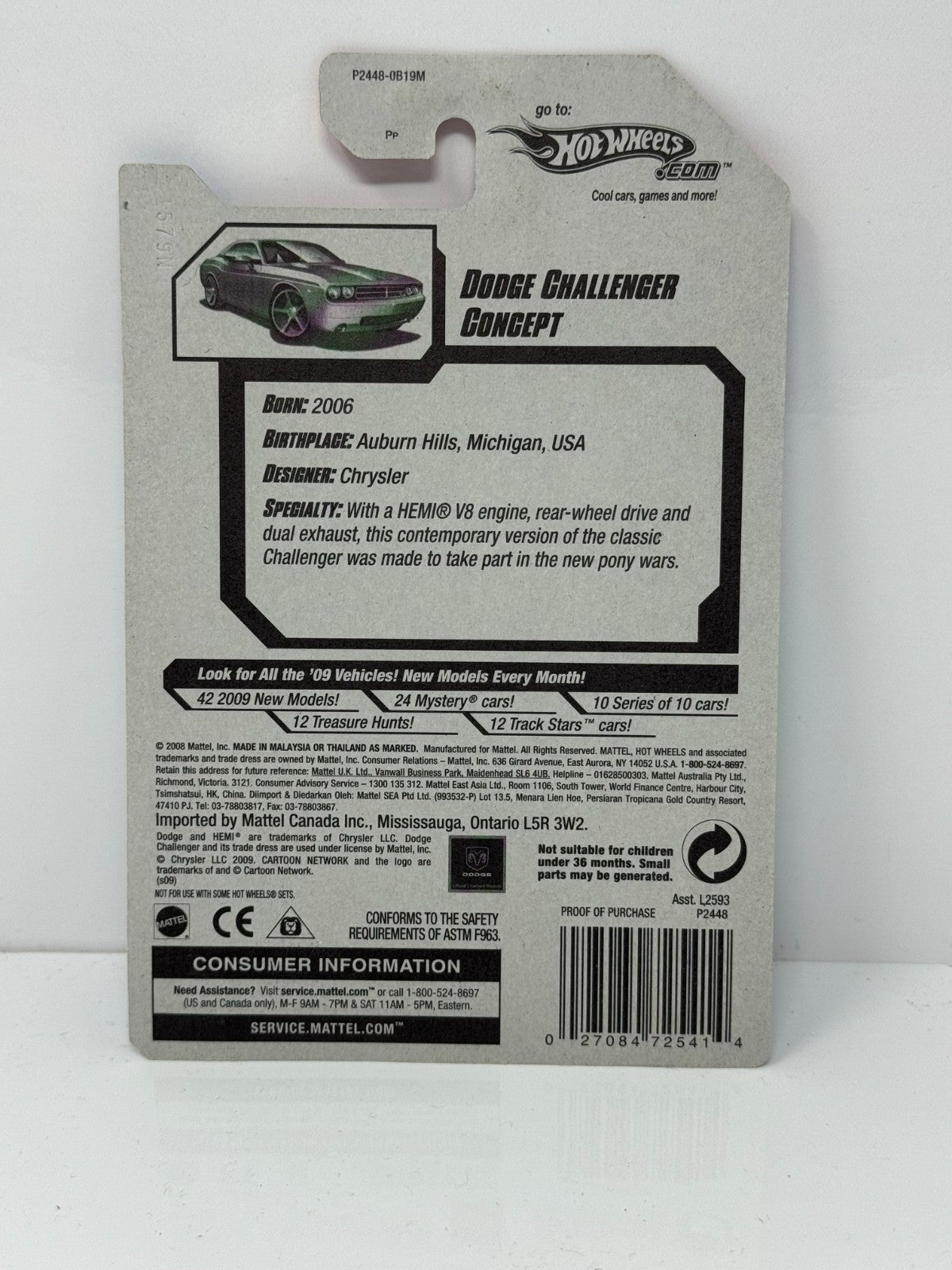 Hot Wheels Faster Than Ever Dodge Challenger Concept 1:64 Diecast Factory Sealed