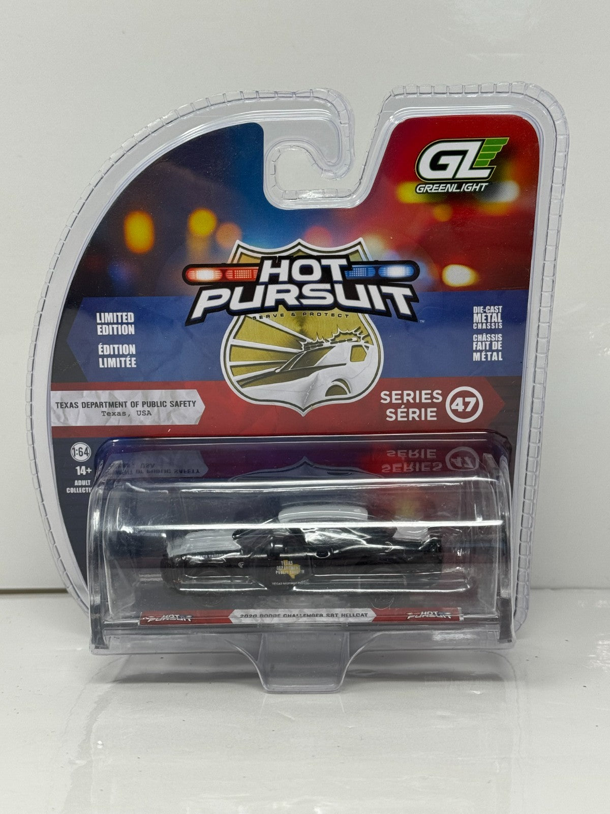Greenlight Hot Pursuit 2020 Dodge Challenger SRT Hellcat Texas PS 1:64 Diecast