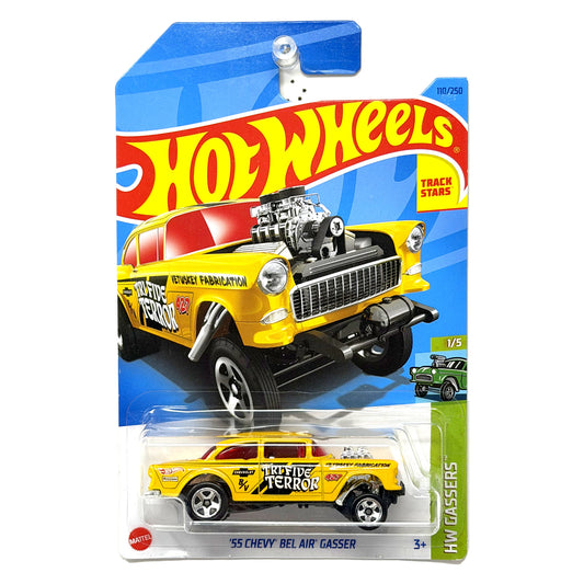 Hot Wheels HW Gassers 1955 Chevy Bel Air Gasser Yellow 1:64 Diecast