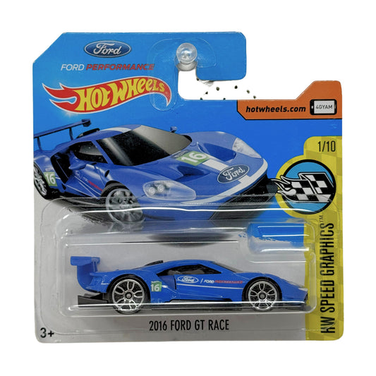 Hot Wheels Speed Graphics 2016 Ford GT Race 1:64 Diecast Short Card