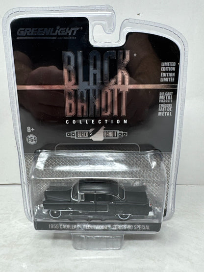 Greenlight Black Bandit 1955 Cadillac Fleetwood Series 60 Special 1:64 Diecast