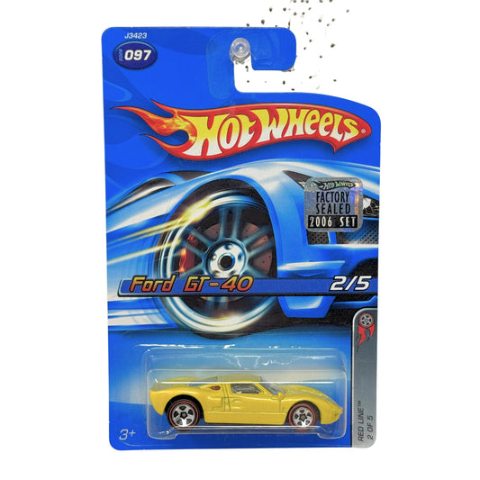 Hot Wheels Red Line Ford GT-40 1:64 Diecast Factory Sealed Yellow