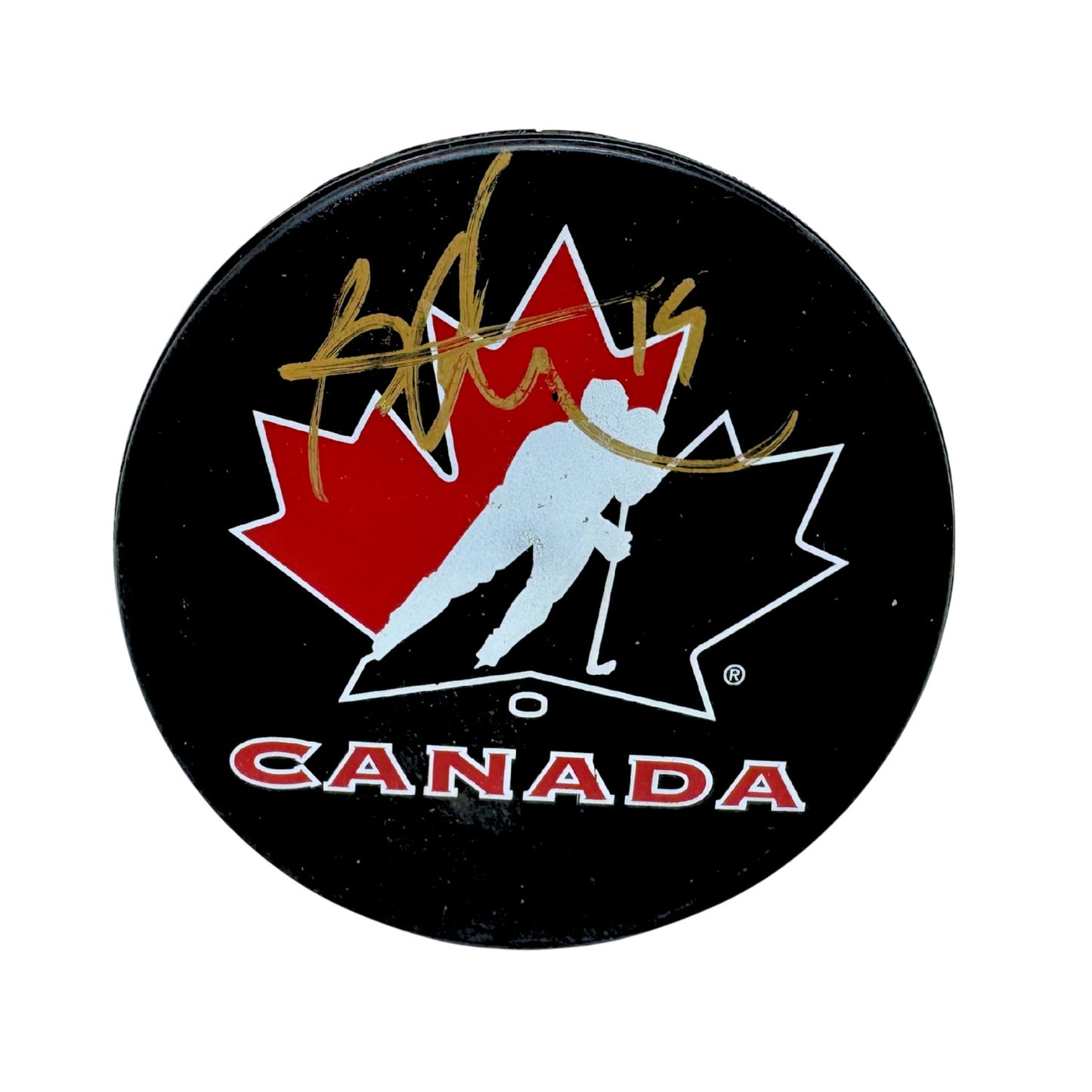 Bryan Trottier Team Canada Signed NHL Autograph Puck Gold Auto