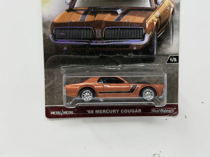 Hot Wheels HW Redliners 1968 Mercury Cougar 1:64 Diecast Real Riders