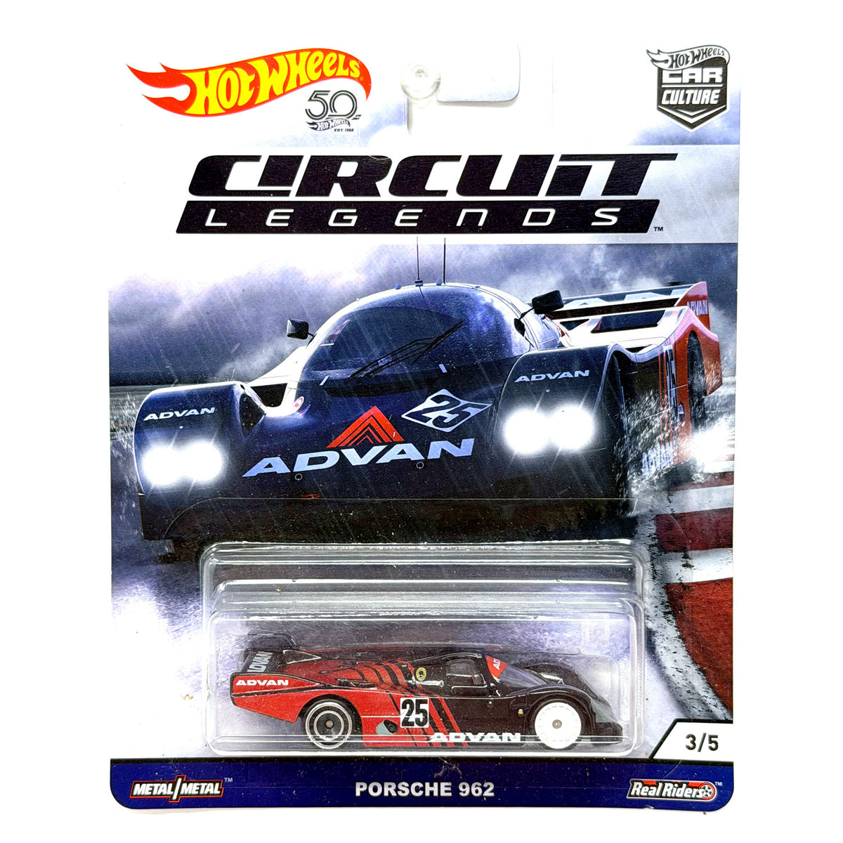 Hot Wheels Circuit Legends Porsche 962 1:64 Diecast Real Riders